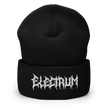 Black beanie with 'Electrum' logo in a metal style font

