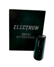 Electrum Ergon Battery Pack, showing a black battery and its packaging with the brand name and product name visible.