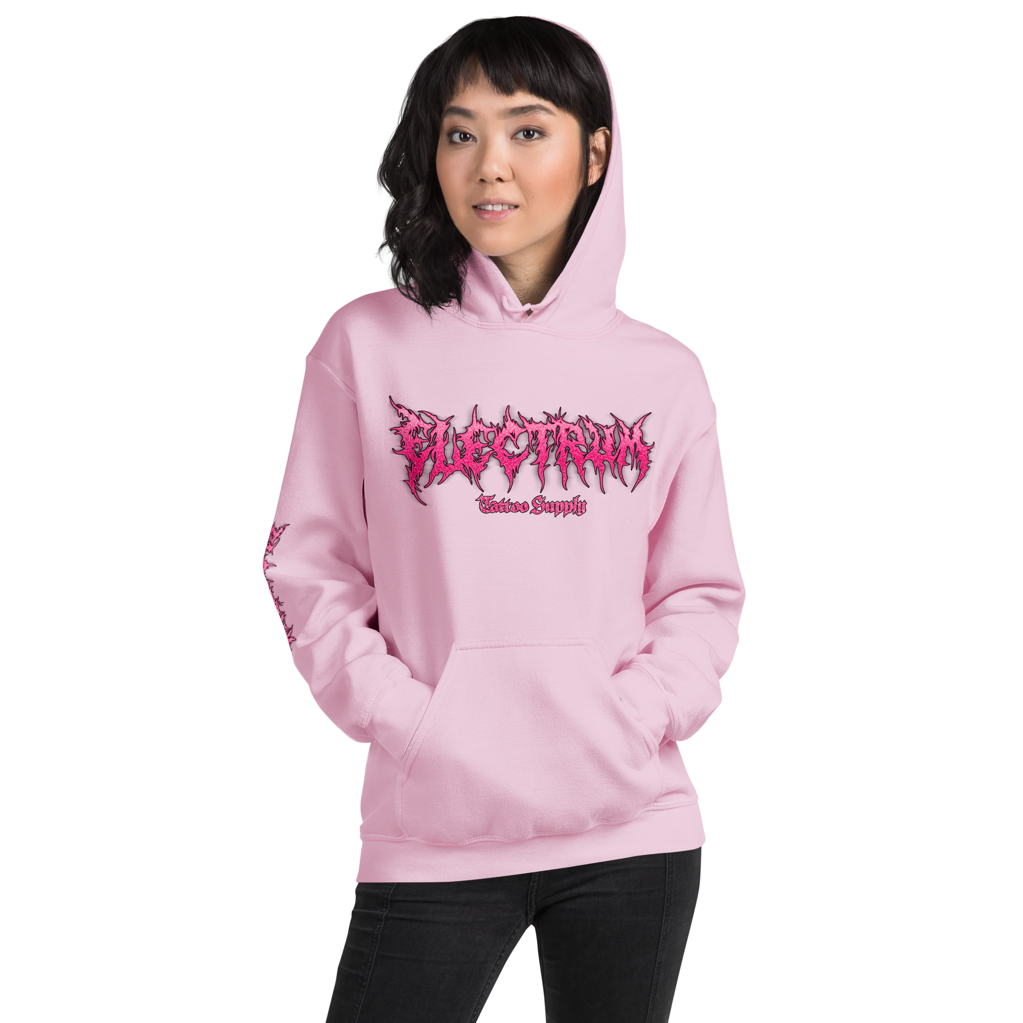 Pink Hoodie with Electrum Logo on the front and subtle message on the back. Pre-shrunk and super comfortable
