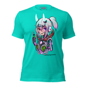 scifi anime design with ink by ivan pelegrin medina on a teal tee
